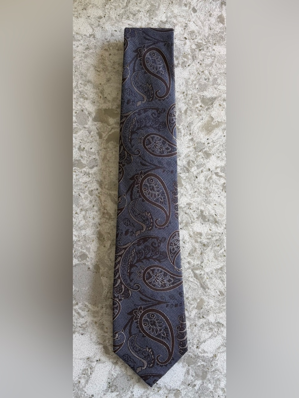 Michael Kors Slate Blue Paisley Silk Tie